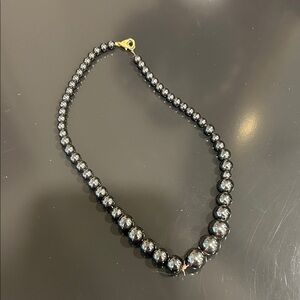 Elegant Hematite Black Beaded Necklace